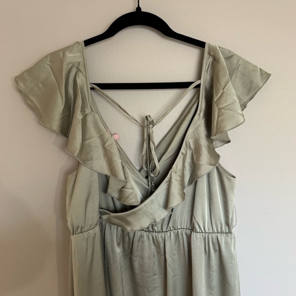 Show Me Your Mumu Samantha Ruffle Wrap Dress in Green size 1X - Picture 5 of 7